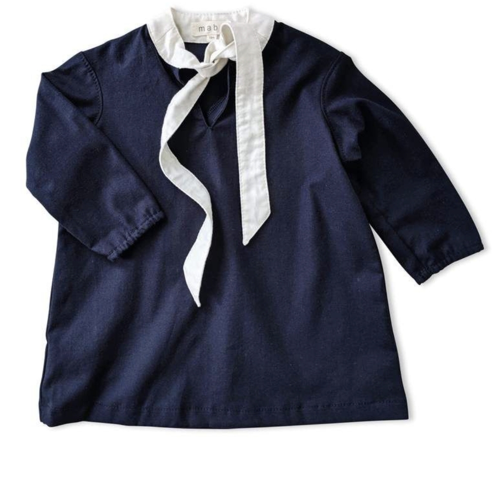 Florence Dress in Midnight Twill